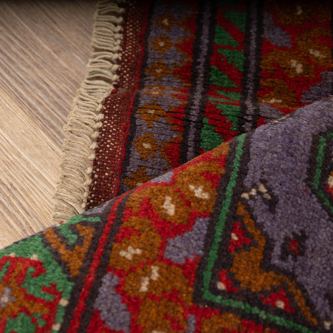 שטיח אפגני בוכרה 00 סגול 193*148 | Bokhara Rug