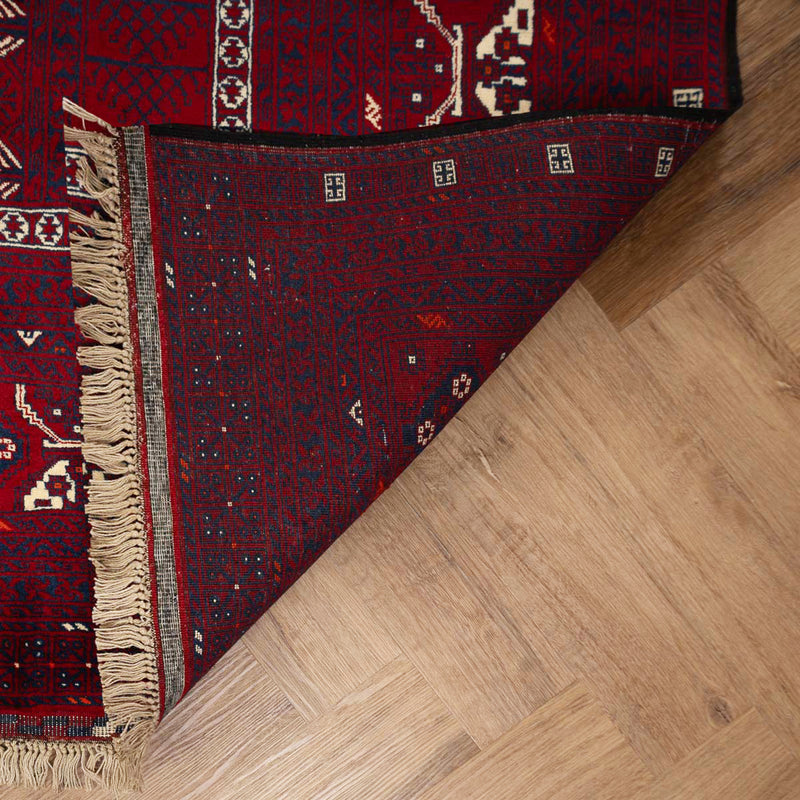 שטיח אפגנן קונדוז 00 אדום 246*151 | Afghan Kunduz Hand-Knotted