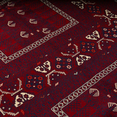שטיח אפגנן קונדוז 00 אדום 246*151 | Afghan Kunduz Hand-Knotted