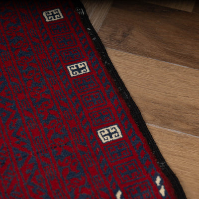 שטיח אפגנן קונדוז 00 אדום 246*151 | Afghan Kunduz Hand-Knotted
