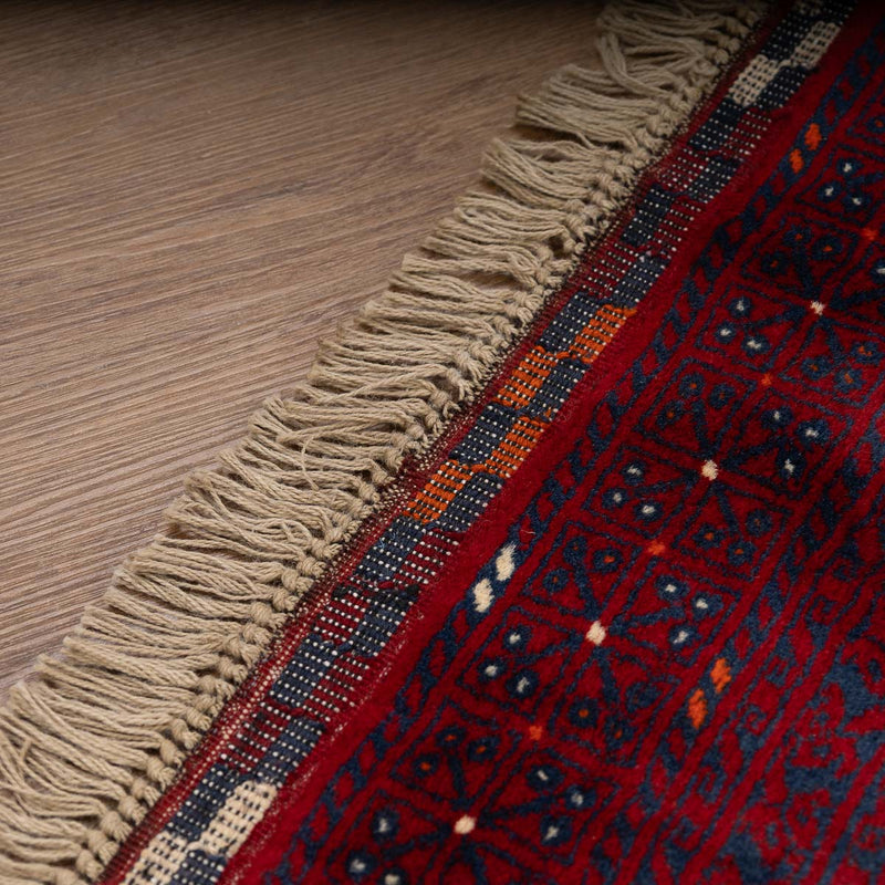 שטיח אפגנן קונדוז 00 אדום 246*151 | Afghan Kunduz Hand-Knotted