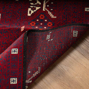 שטיח אפגנן קונדוז 00 אדום 246*151 | Afghan Kunduz Hand-Knotted