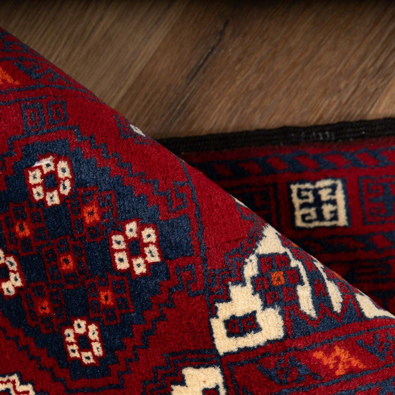 שטיח אפגנן קונדוז 00 אדום 246*151 | Afghan Kunduz Hand-Knotted