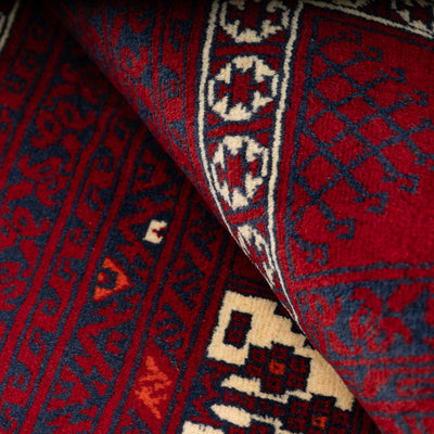 שטיח אפגנן קונדוז 00 אדום 246*151 | Afghan Kunduz Hand-Knotted