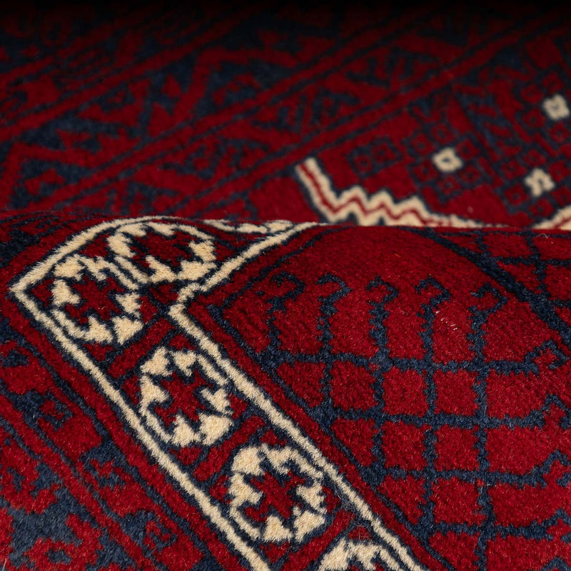 שטיח אפגנן קונדוז 00 אדום 246*151 | Afghan Kunduz Hand-Knotted