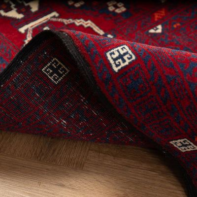 שטיח אפגנן קונדוז 00 אדום 246*151 | Afghan Kunduz Hand-Knotted