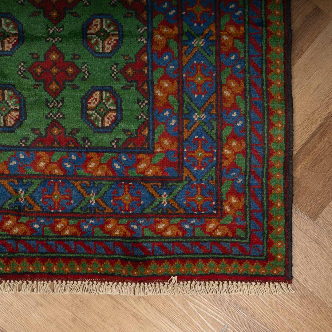 שטיח אפגני בוכרה 00 ירוק 199*150 | Bokhara Rug