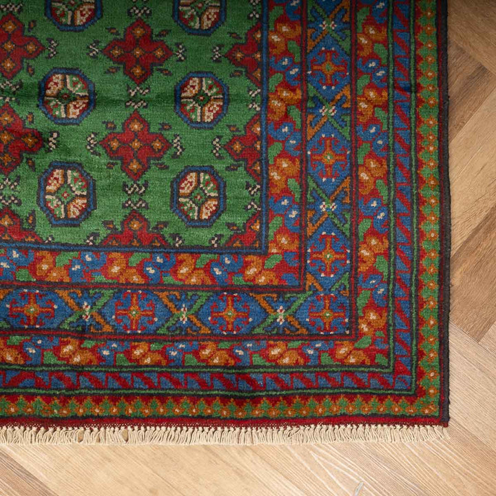 שטיח אפגני בוכרה 00 ירוק 198*154 | Bokhara Rug