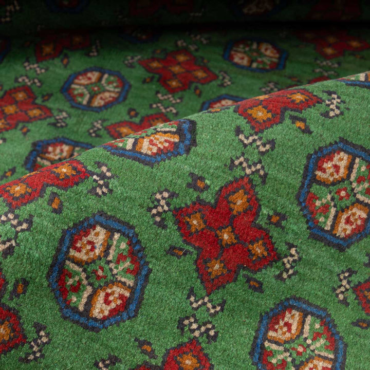 שטיח אפגני בוכרה 00 ירוק 198*154 | Bokhara Rug