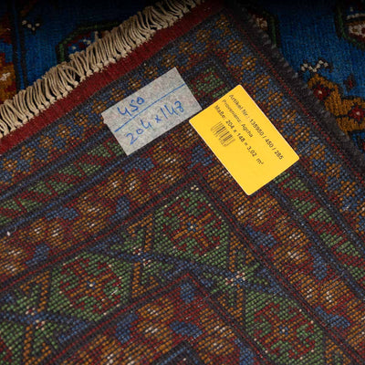 שטיח  אפגני בוכרה 00 כחול 204*148  | Bokhara Rug