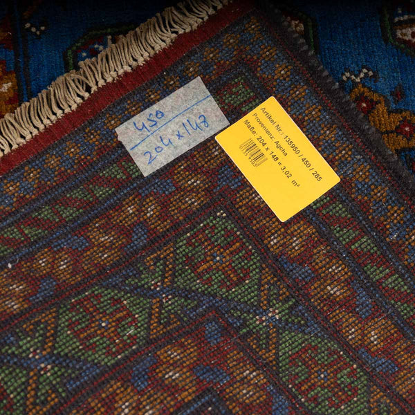 שטיח  אפגני בוכרה 00 כחול 204*148  | Bokhara Rug