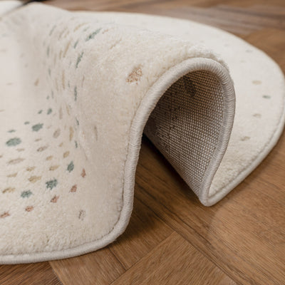 שטיח קשת מנקודות 01 קרם עגול | KIDS