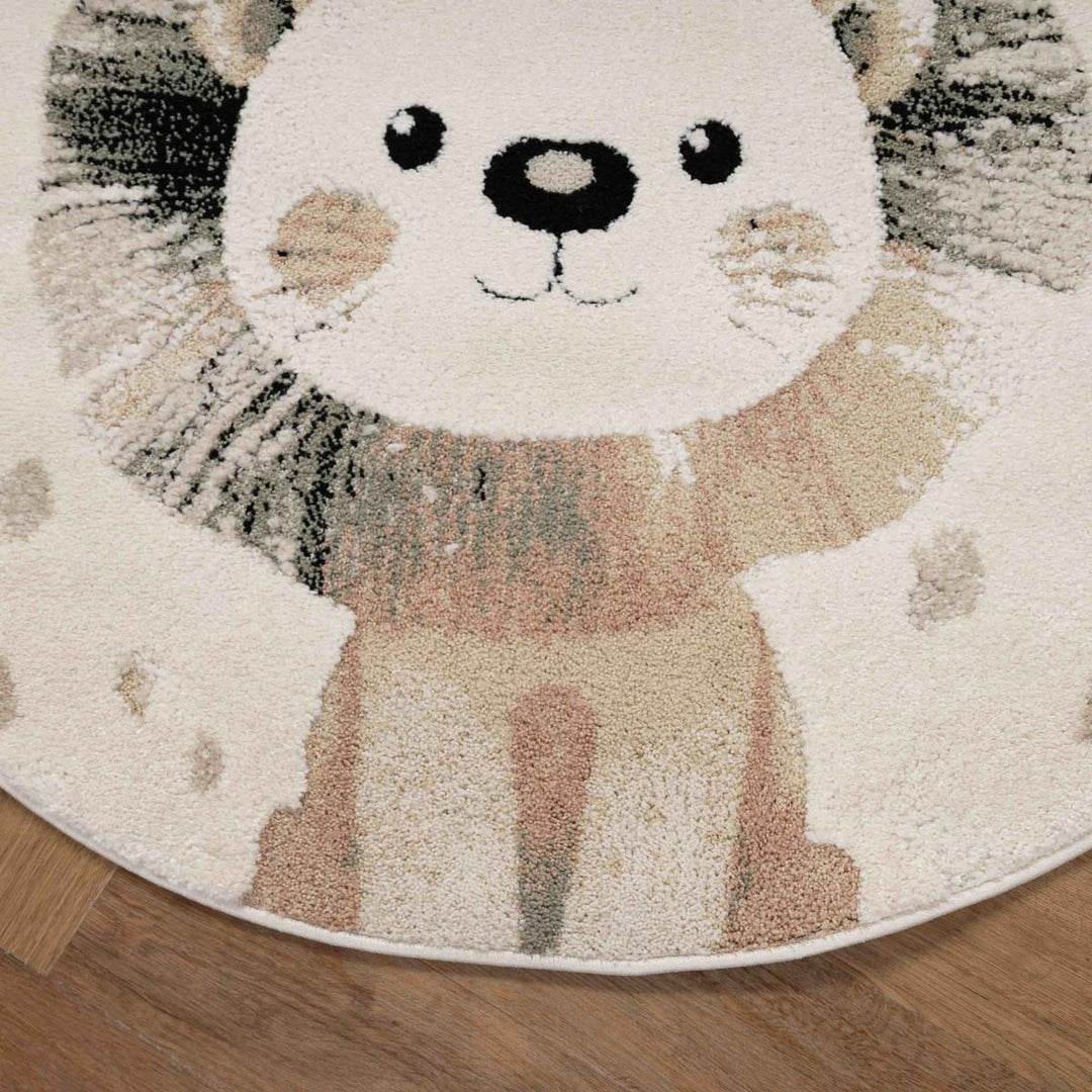 שטיח אריה 01 קרם עגול