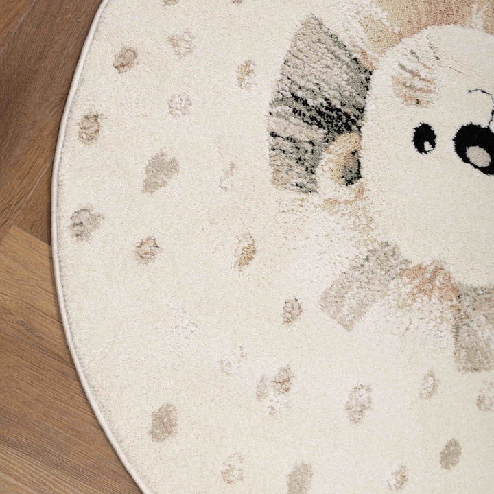 שטיח אריה 01 קרם עגול