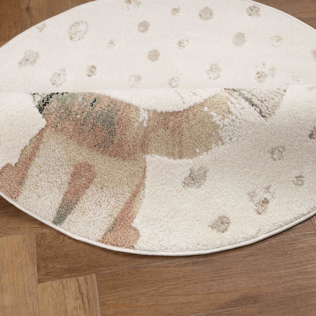 שטיח אריה 01 קרם עגול