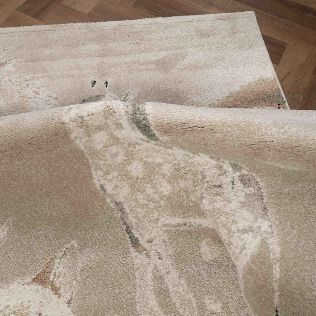 שטיח ג'ירף ושועל 01 בז'