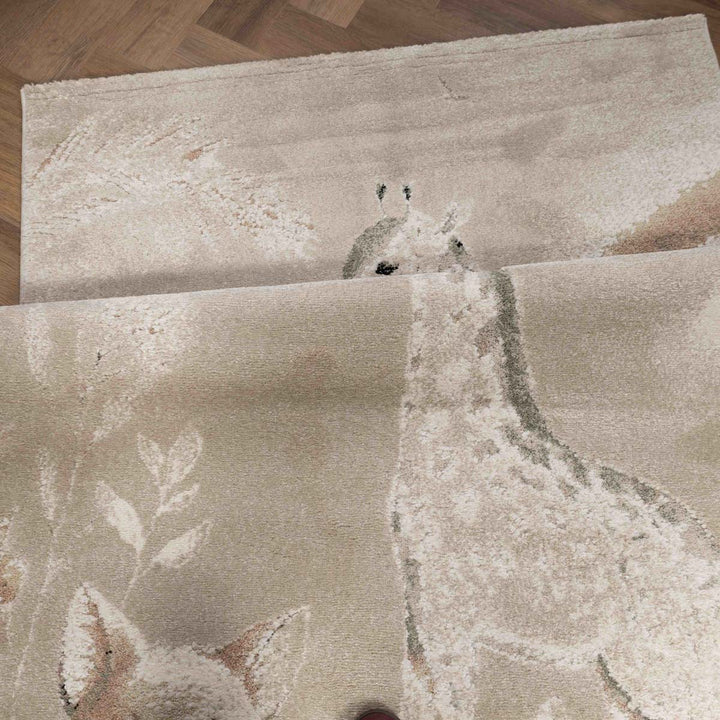 שטיח ג'ירף ושועל 01 בז'