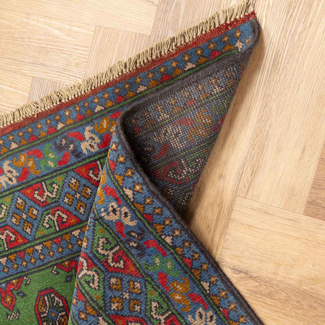 שטיח אפגני בוכרה 00 ירוק 198*152 | Bokhara Rug