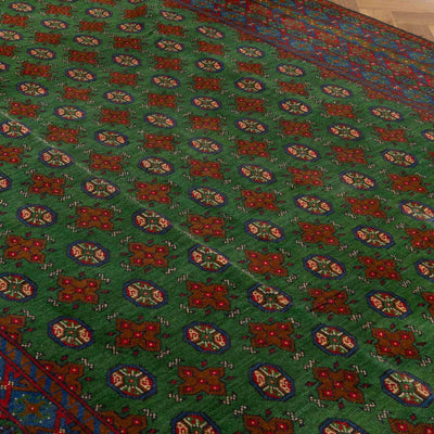 שטיח אפגני בוכרה 00 ירוק 356*258 | Bokhara Rug