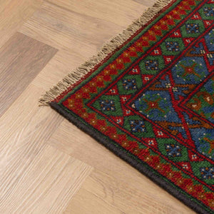שטיח אפגני בוכרה 00 ירוק 356*258 | Bokhara Rug