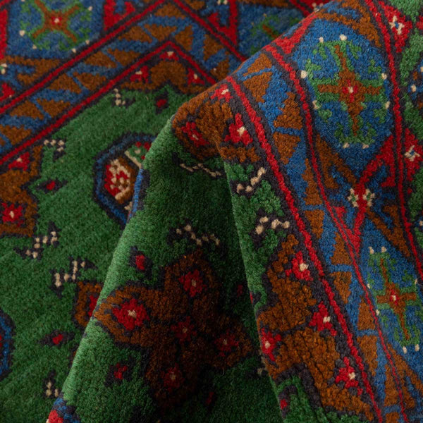 שטיח אפגני בוכרה 00 ירוק 356*258 | Bokhara Rug