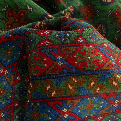 שטיח אפגני בוכרה 00 ירוק 356*258 | Bokhara Rug