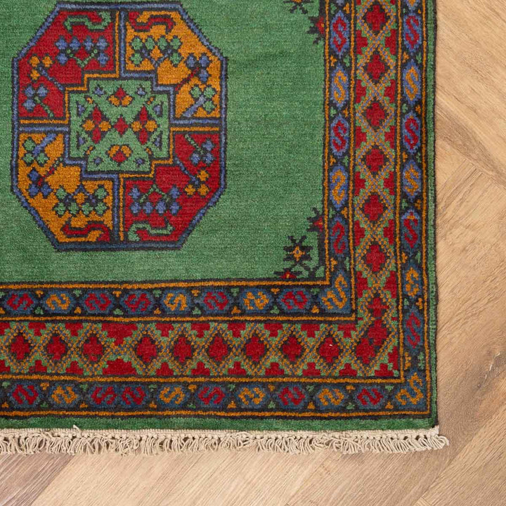 שטיח אפגני רגל פיל 00 ירוק 198*80
