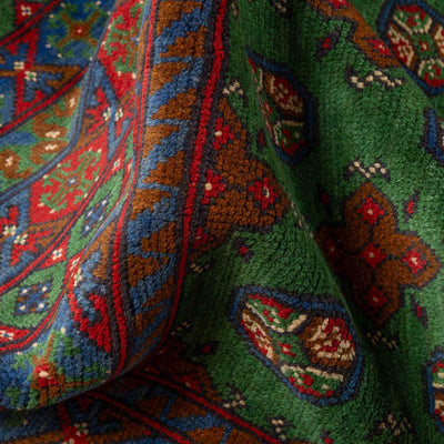 שטיח אפגני בוכרה 00 ירוק 356*258 | Bokhara Rug