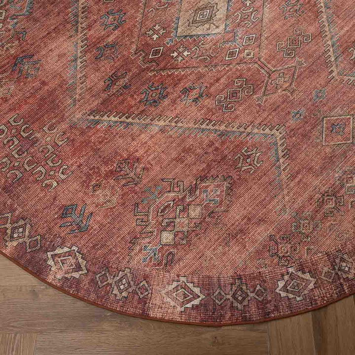 שטיח וינטאז' רוז 05 אדום בריק עגול