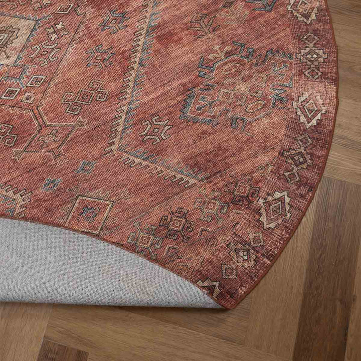 שטיח וינטאז' רוז 05 אדום בריק עגול