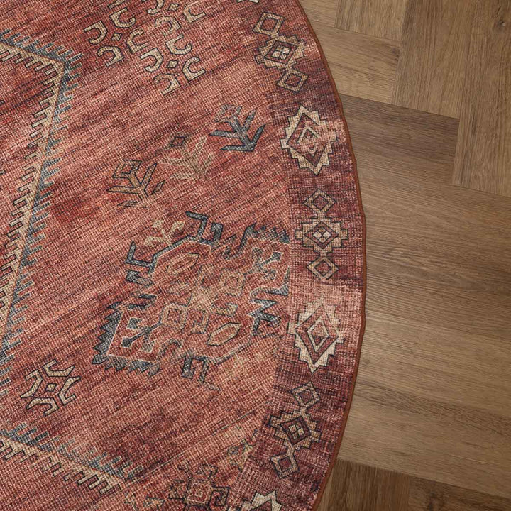 שטיח וינטאז' רוז 05 אדום בריק עגול