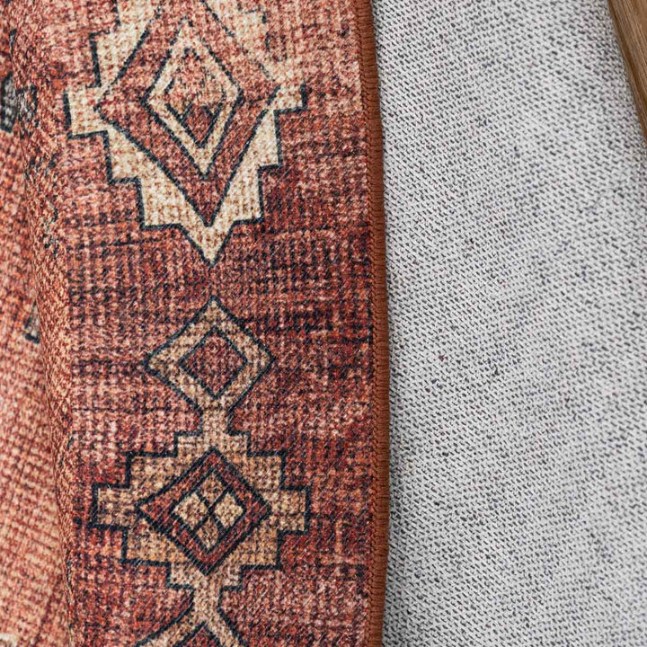 שטיח וינטאז' רוז 05 אדום בריק עגול