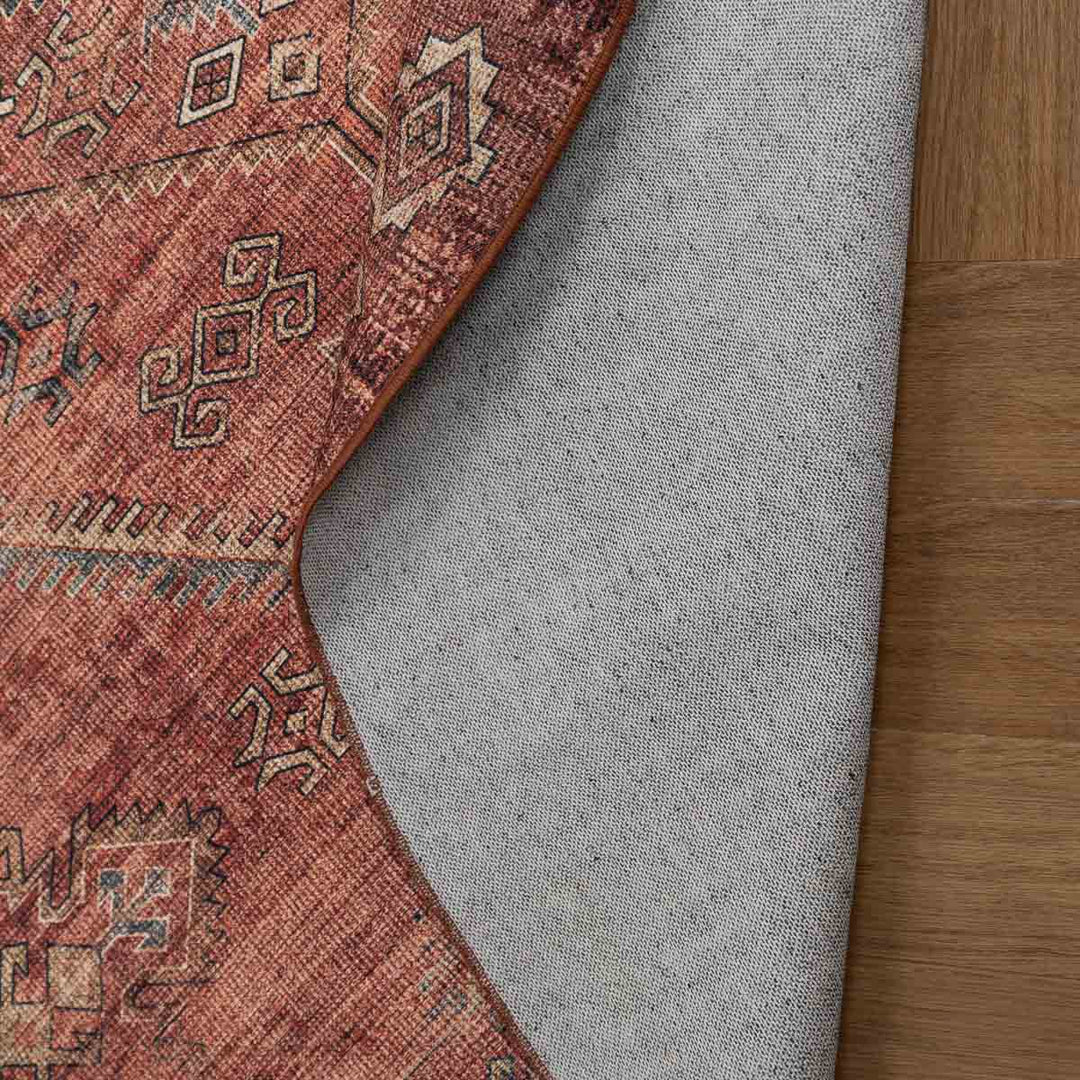 שטיח וינטאז' רוז 05 אדום בריק עגול