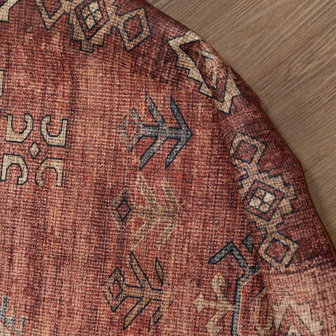 שטיח וינטאז' רוז 05 אדום בריק עגול