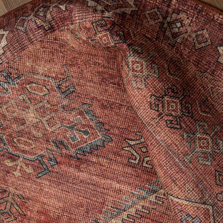 שטיח וינטאז' רוז 05 אדום בריק עגול