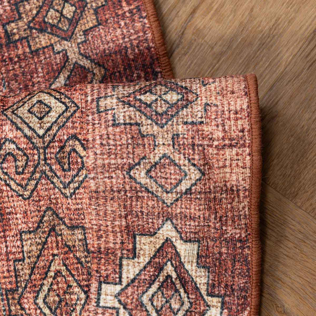 שטיח וינטאז' רוז 05 אדום בריק עגול