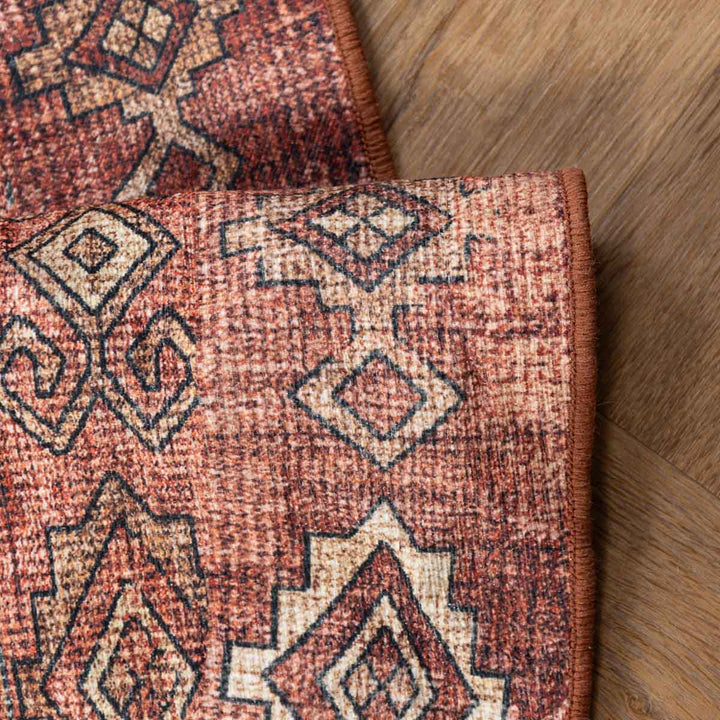 שטיח וינטאז' רוז 05 אדום בריק עגול