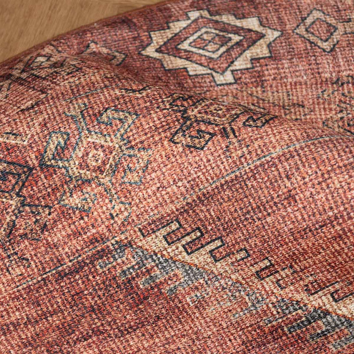 שטיח וינטאז' רוז 05 אדום בריק עגול