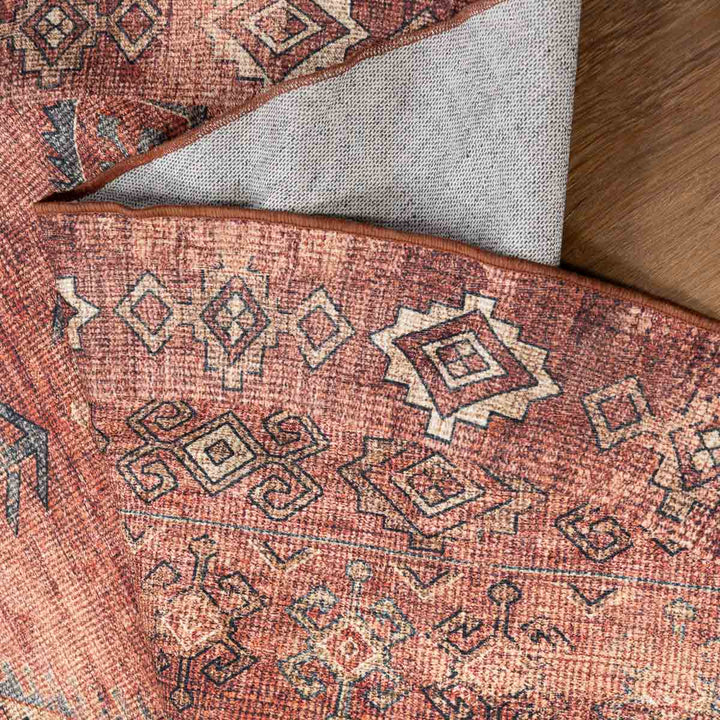 שטיח וינטאז' רוז 05 אדום בריק עגול