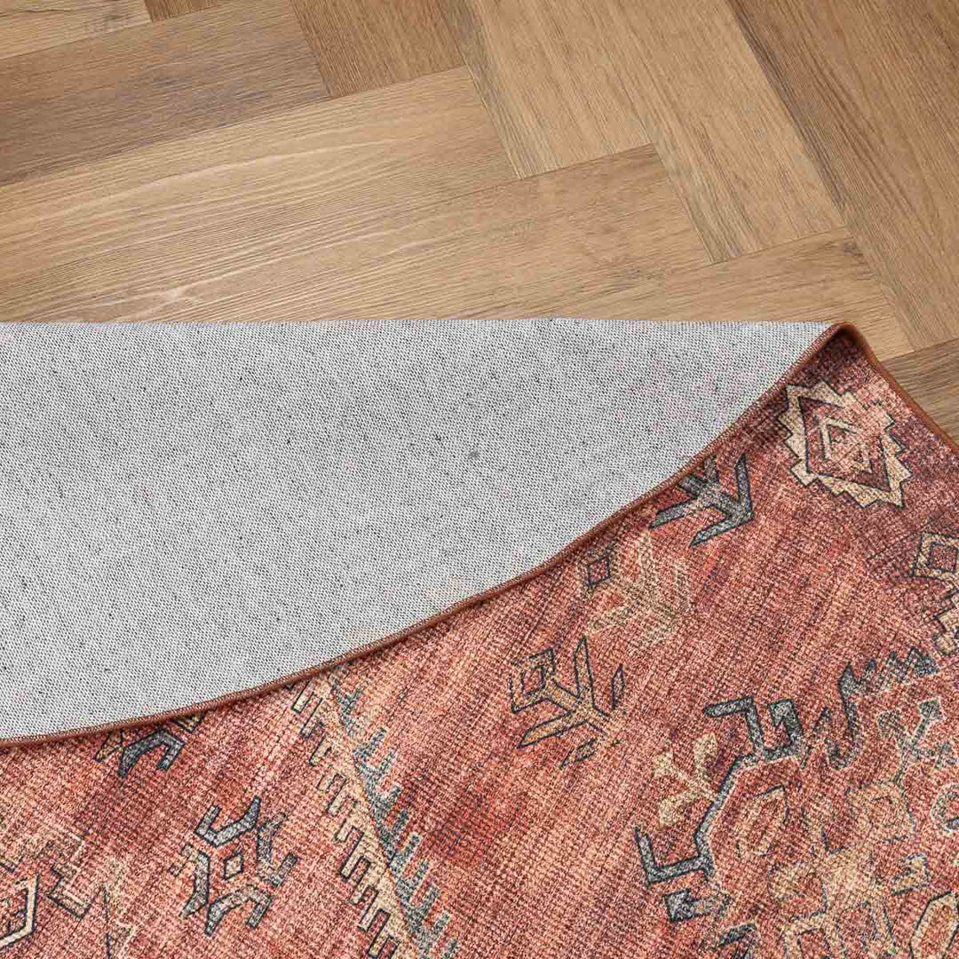 שטיח וינטאז' רוז 05 אדום בריק עגול