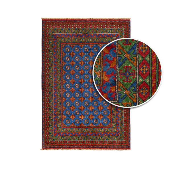 שטיח אפגני בוכרה 00 כחול 244*169 | Bokhara Rug