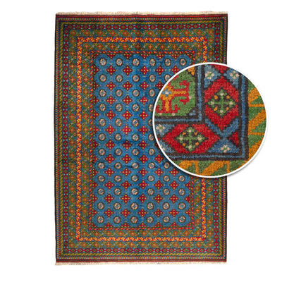 שטיח אפגני בוכרה 00 כחול 292*206 | Bokhara Rug