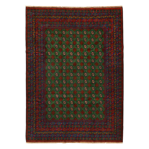 שטיח אפגני בוכרה 00 ירוק 356*258 | Bokhara Rug