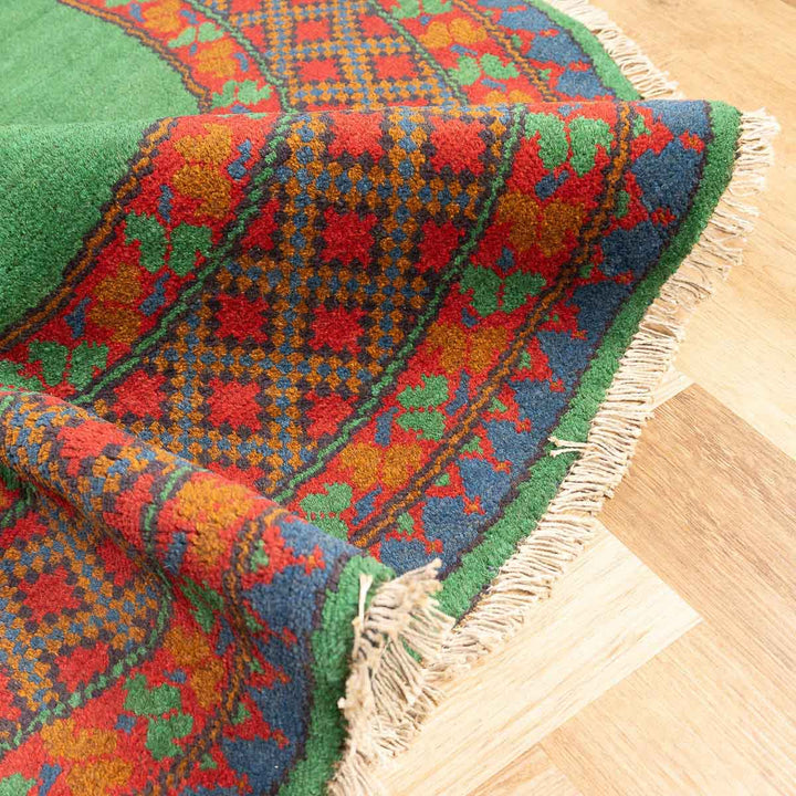 שטיח אפגני רגל פיל 00 ירוק  145*143