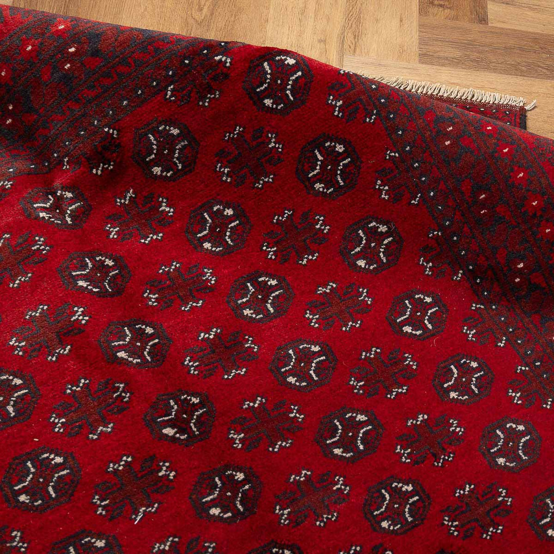 שטיח אפגני בוכרה 00 אדום 237*163 | Bokhara Rug