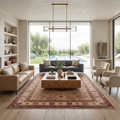 שטיח סופר קזאק 00 צבעוני 372*271 | Super Kazak, Dreamy Morning Glow, styled props.