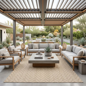 שטיח ונציה 05 בז' | Venice Indoor/Outdoor Rug, Dreamy Morning Glow, styled props.