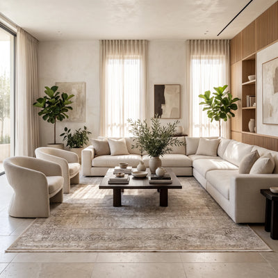 שטיח קראון 708 בז' בהיר | Crown Boutique, Dreamy Morning Glow, styled props.