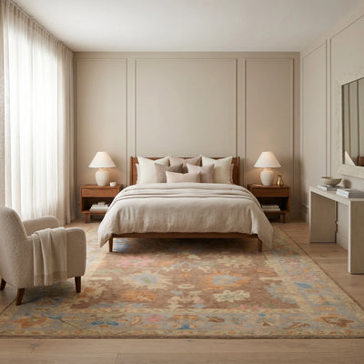שטיח אושק 00 בז' 410*315 | Oushak, Dreamy Morning Glow, styled props.