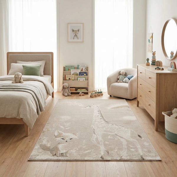 שטיח ג'ירף ושועל 01 בז', Dreamy Morning Glow, styled props.